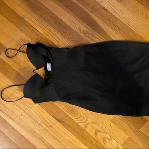 OH POLLY BLACK SATIN DRESS